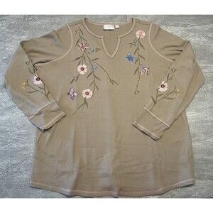 Belle Boho 2X Wild & Free Waffle Weave Embroidered Butterfly Bee Fairy Cottage